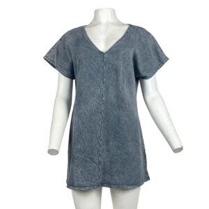 V Neck Casual Dress Grey